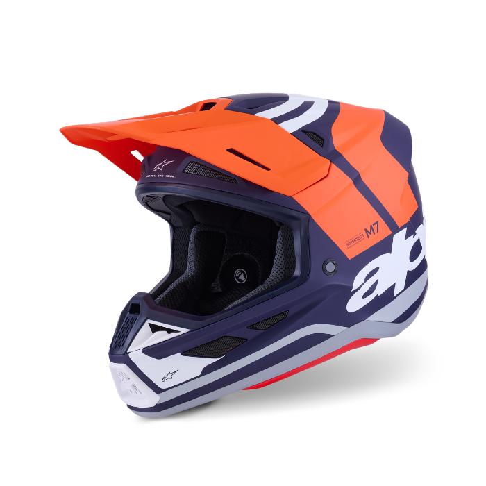 SM7 CORE HELMET ECE06 - ORANGE/BLUE/ Alpinestars motocross kit