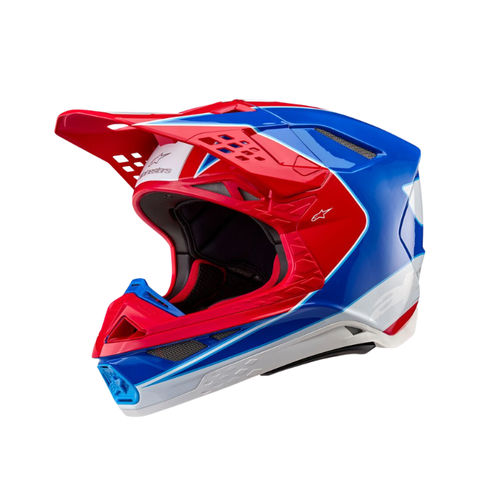ALPINESTARS SUPERTECH S-M10 AEON BRIGHT RED BLUE GLOSSY ADULT HELMET