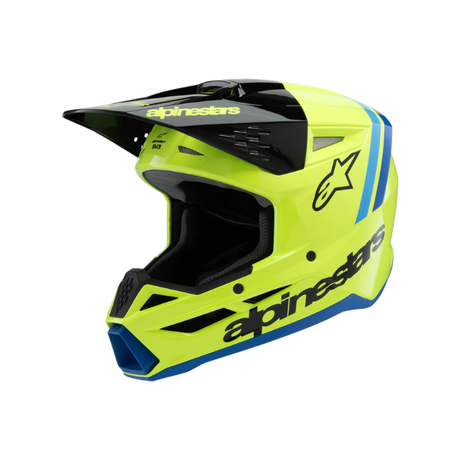 SM3 YOUTH RADIUM HELMET ECE06 - YELLOW FLUO/BLACK/BLUE GL Alpinestars motocross kit