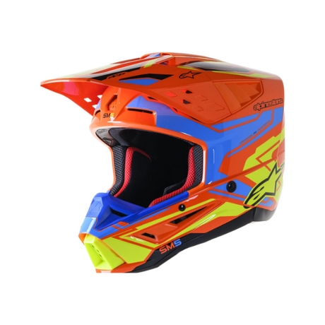 HELMET SM5 ACT2 ORANGE FLUO/CYAN YELLOW FLUO Alpinestars motocross kit