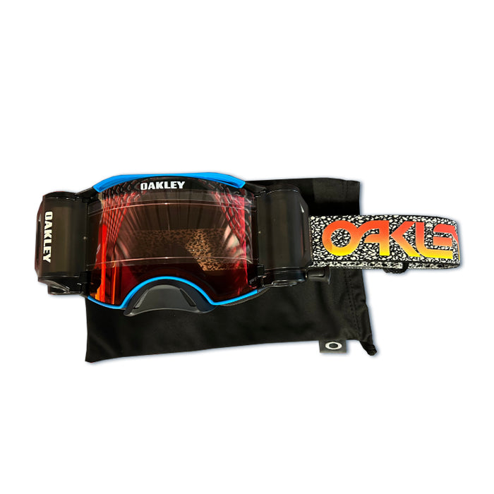 OAKLEY AIRBRAKE MX GOGGLE (BLUE CRACKLE) PRIZM MX TORCH LENS - ROLL OFF