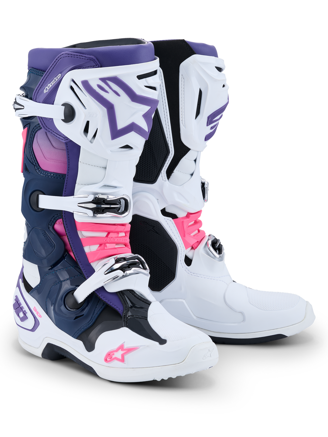 TECH 10 BOOTS - WHITE/VIOLET/NAVY BLUE/PINK FL