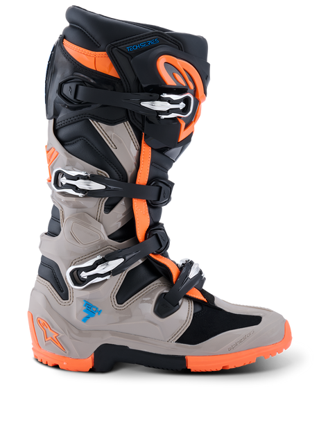 TECH 7 ENDURO BOOTS - BLACK/WARM GRAY/ORANGE FLUOD Alpinestars motocross kit