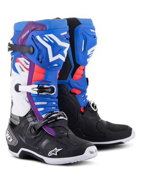 TECH 10 SUPERVENTED BOOTS - BLACK/ENAMEL BLUE/PURPLE/WHITE