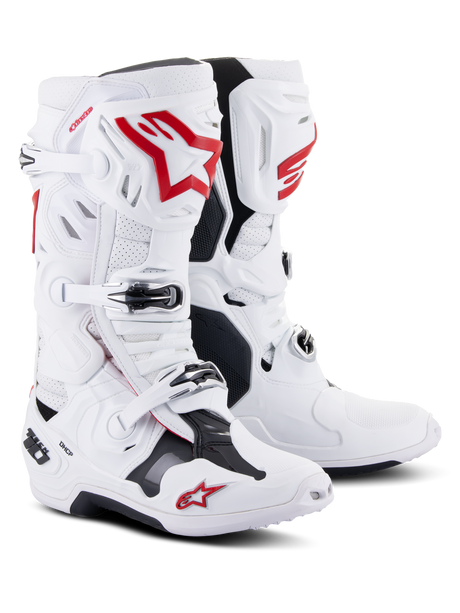 TECH 10 SUPERVENTED BOOTS - WHITE/BRIGHT RED