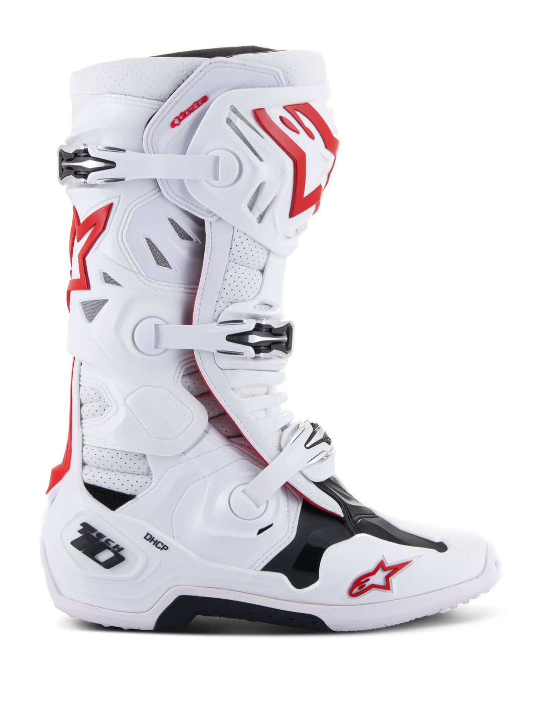 TECH 10 SUPERVENTED BOOTS - WHITE/BRIGHT RED