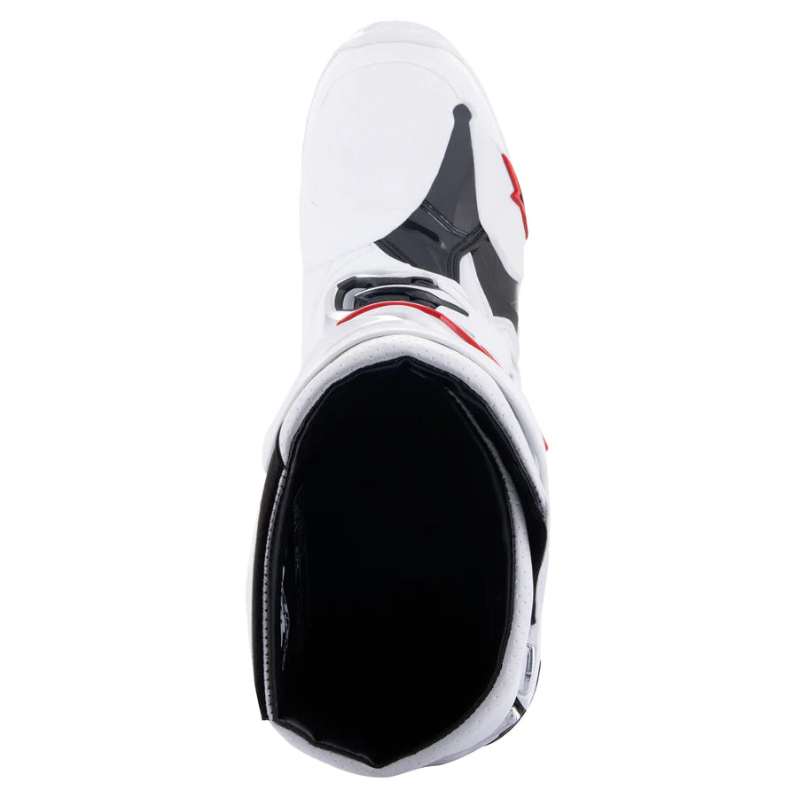 ALPINESTARS TECH 10 SUPERVENTED WHITE BRIGHT RED BOOTS