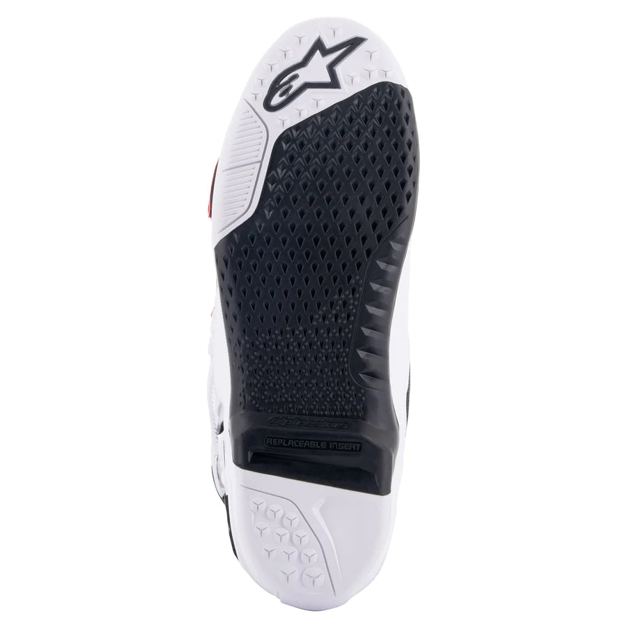 ALPINESTARS TECH 10 SUPERVENTED WHITE BRIGHT RED BOOTS