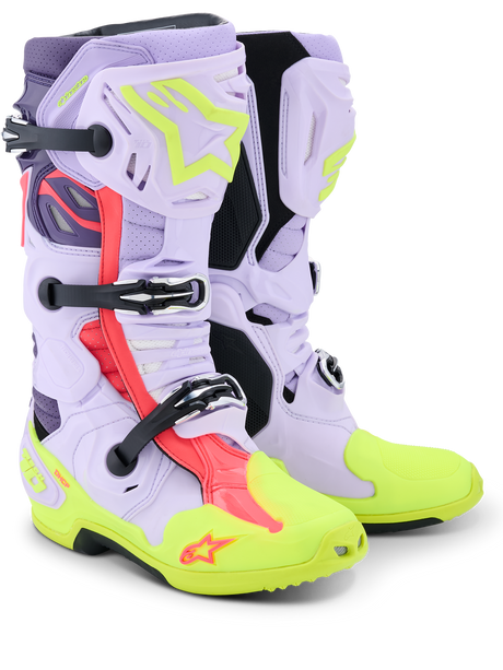 TECH 10 SUPERVENTED BOOTS - PURPLE/YELLOW FLUO/DIVA PINK