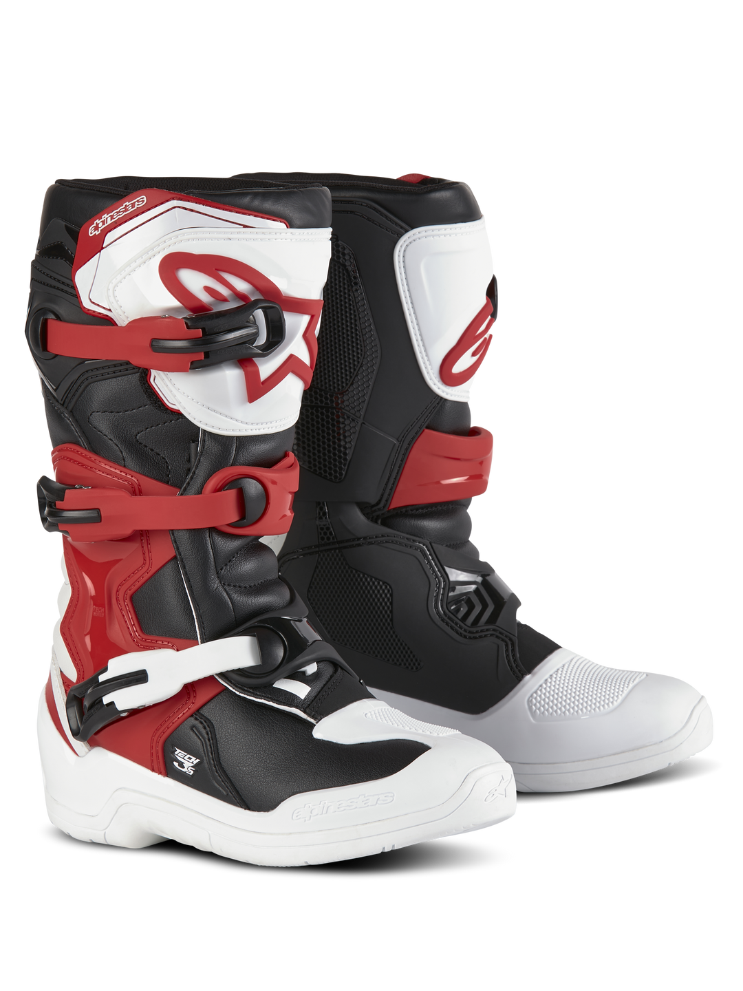 TECH 3S YOUTH BOOTS - WHITE/BLACK/BRIGHT RED