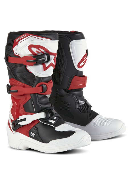 TECH 3S YOUTH BOOTS - WHITE/BLACK/BRIGHT RED