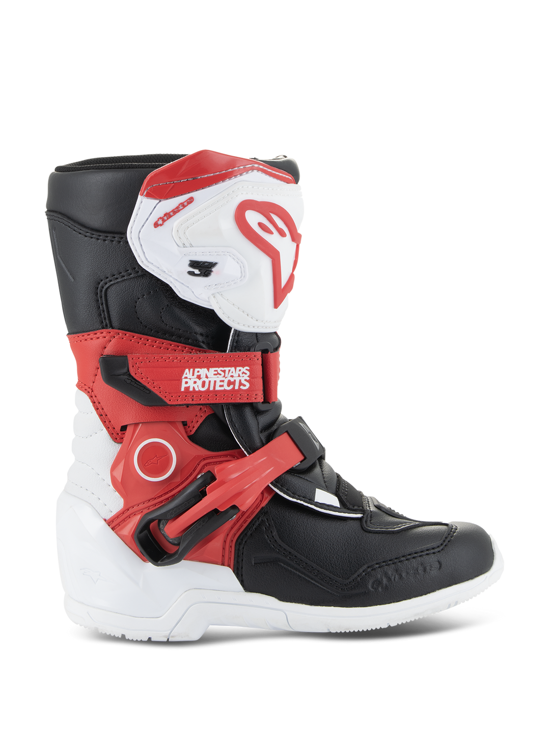 TECH 3S KIDS BOOTS - WHITE/BLACK/BRIGHT RED