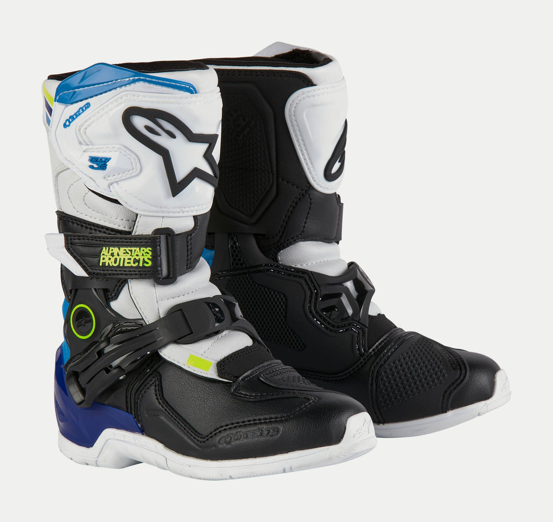 TECH 3S KIDS BOOTS - WHITE/BLACK/ENAMEL BLUE