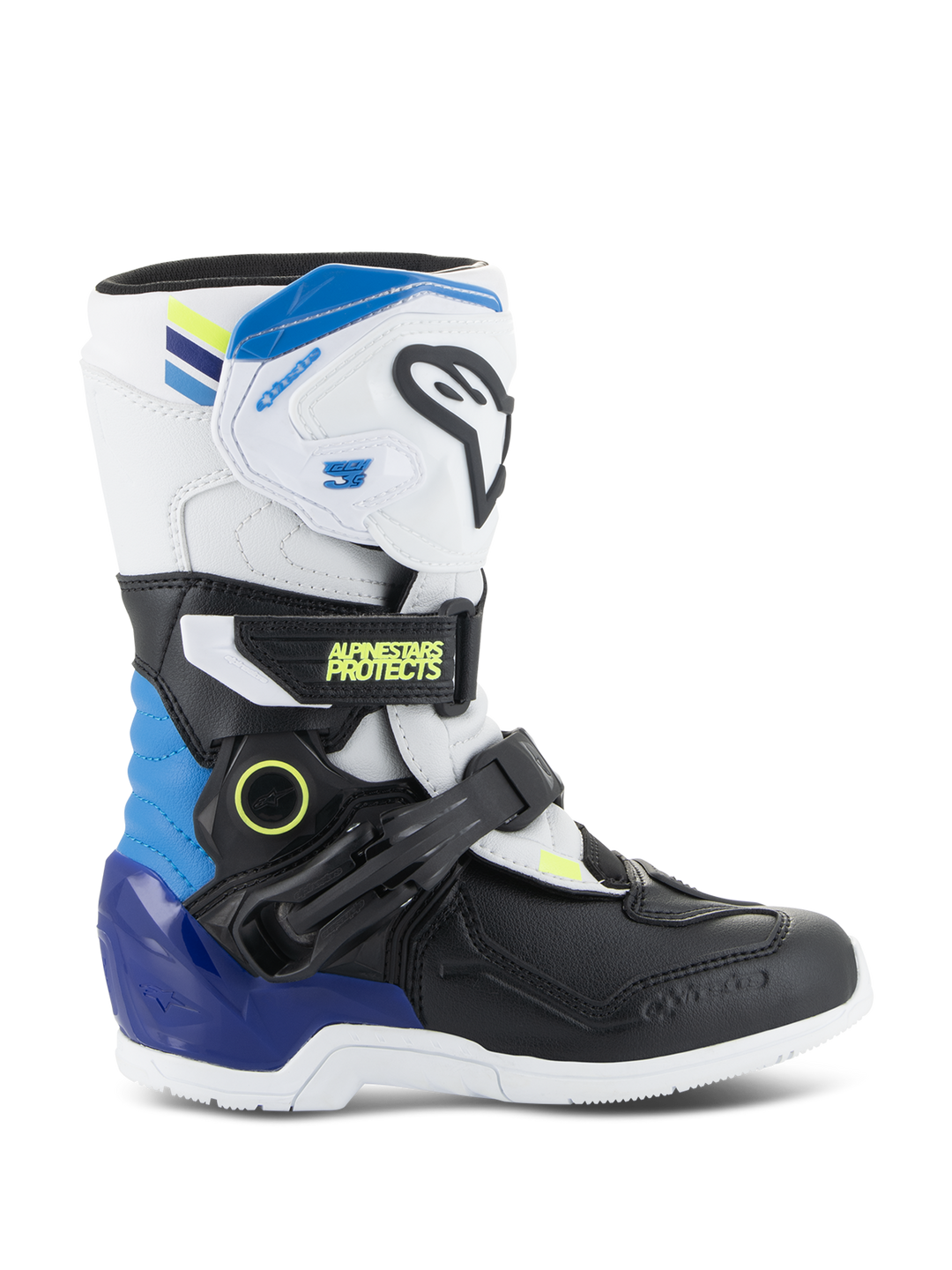 TECH 3S KIDS BOOTS - WHITE/BLACK/ENAMEL BLUE