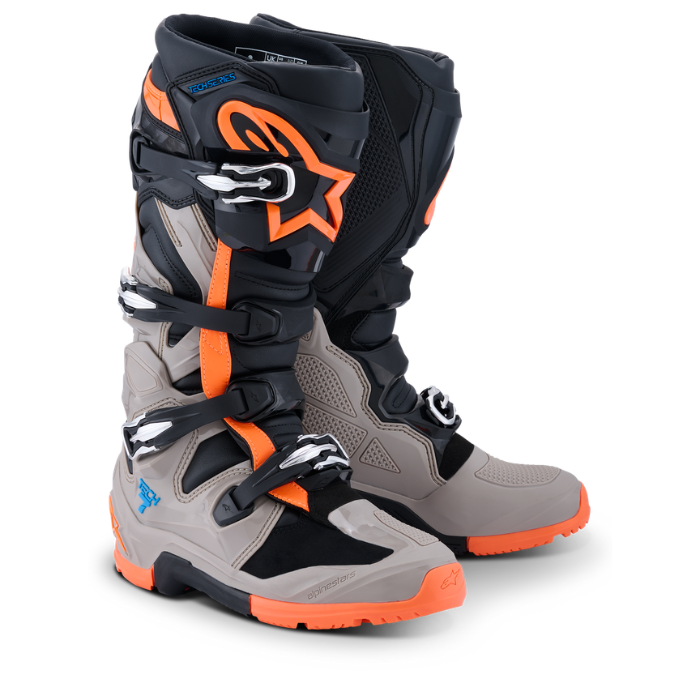 TECH 7 ENDURO BOOTS - BLACK/WARM GRAY/ORANGE FLUOD