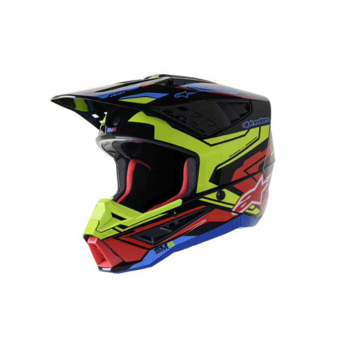 HELMET SM5 ACT2 BLACK/YELLOW FLUO/BRIGHT RED Alpinestars motocross kit