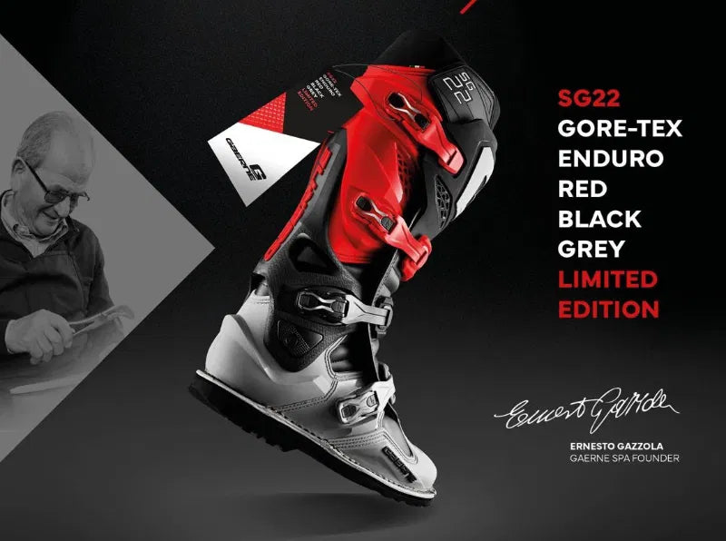 Gaerne SG22 Gore-Tex Enduro Red/Black/Grey Limited Edition Boots