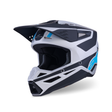 SM3 HEAT HELMET ECE06 - SILVER/BLUE/BLACK Alpinestars motocross kit