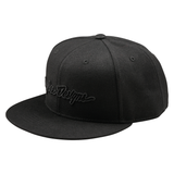 Troy Lee Designs Signature Flat Bill Snapback Cap - Black / Black