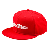 Troy Lee Designs Signature Flat Bill Snapback Cap - Team Red