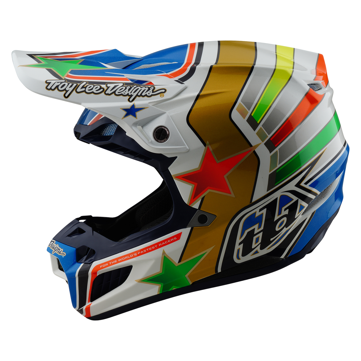 Troy Lee Designs SE5 Composite Rays Helmet - White/Blue