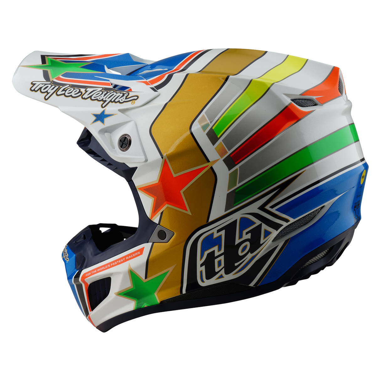 Troy Lee Designs SE5 Composite Rays Helmet - White/Blue
