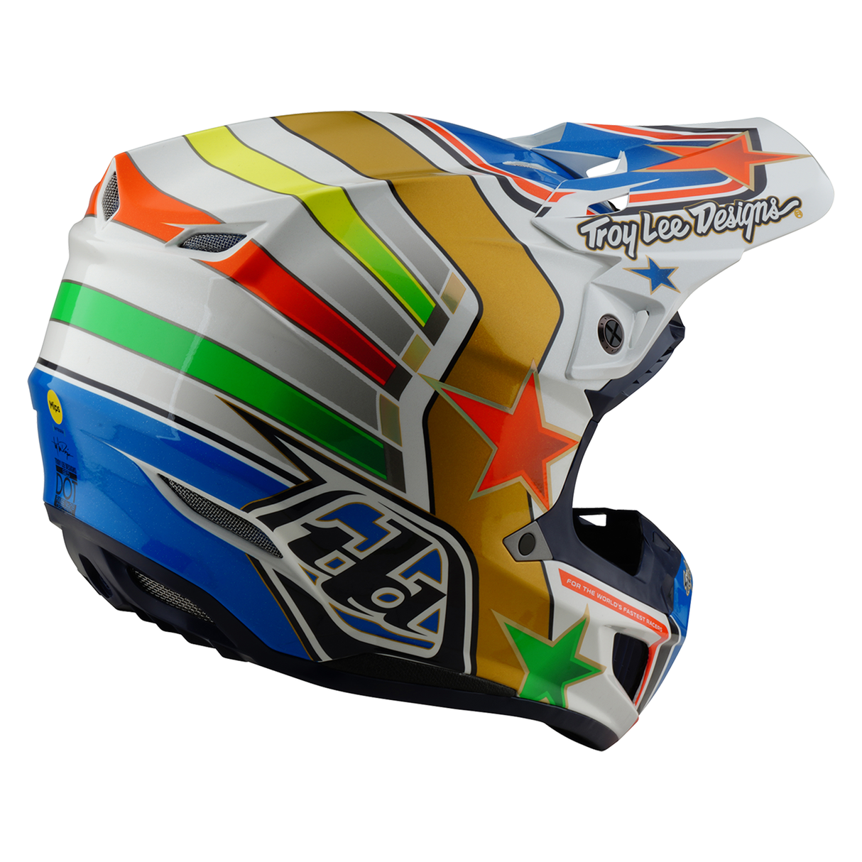 Troy Lee Designs SE5 Composite Rays Helmet - White/Blue