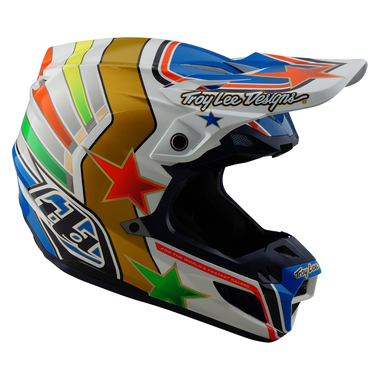 Troy Lee Designs SE5 Composite Rays Helmet - White/Blue