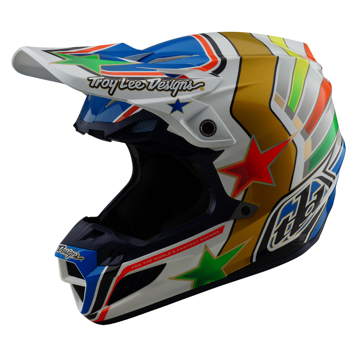 Troy Lee Designs SE5 Composite Rays Helmet - White/Blue
