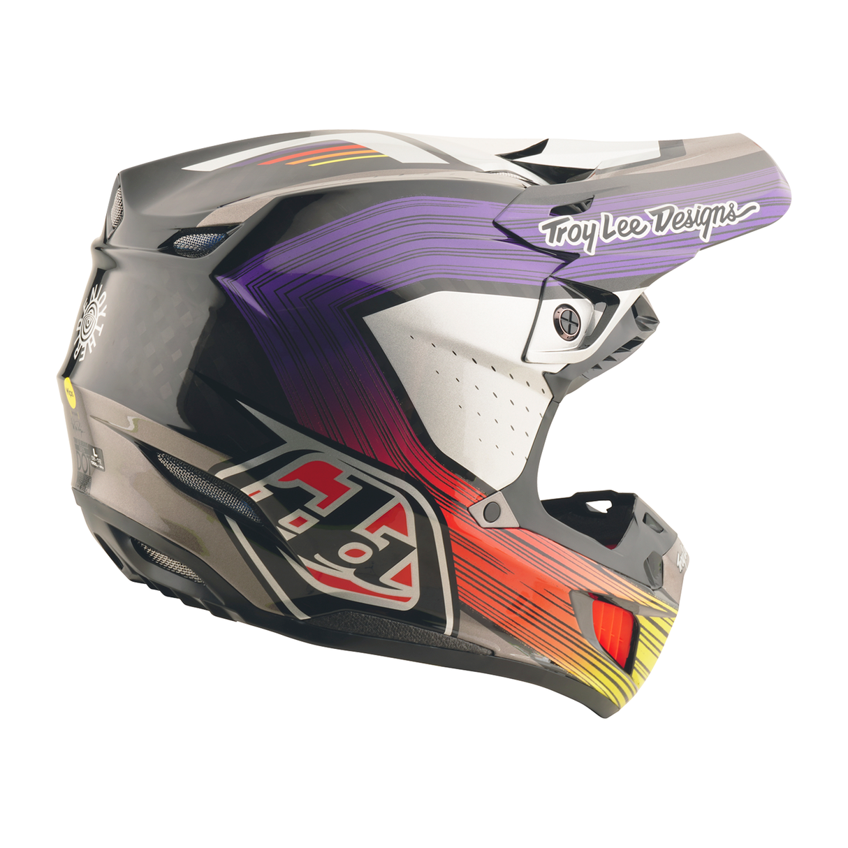 Troy Lee Designs SE5 Carbon Stripes Helmet - Black / Purple