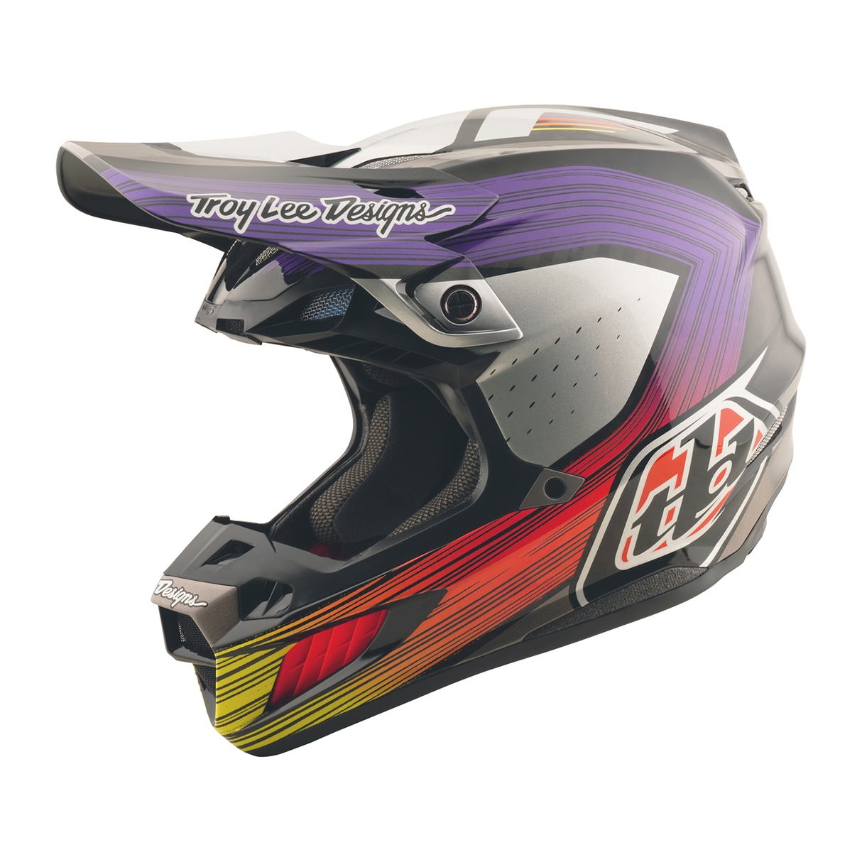 Troy Lee Designs SE5 Carbon Stripes Helmet - Black / Purple