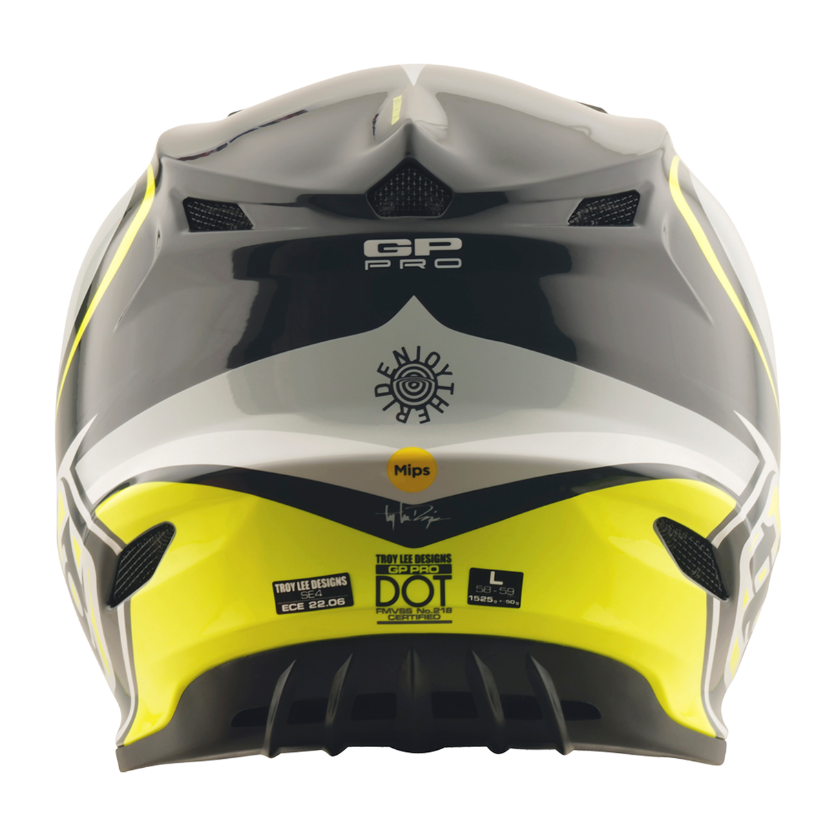 Troy Lee Designs GP PRO Crossover Helmet - Grey / Flo Yellow