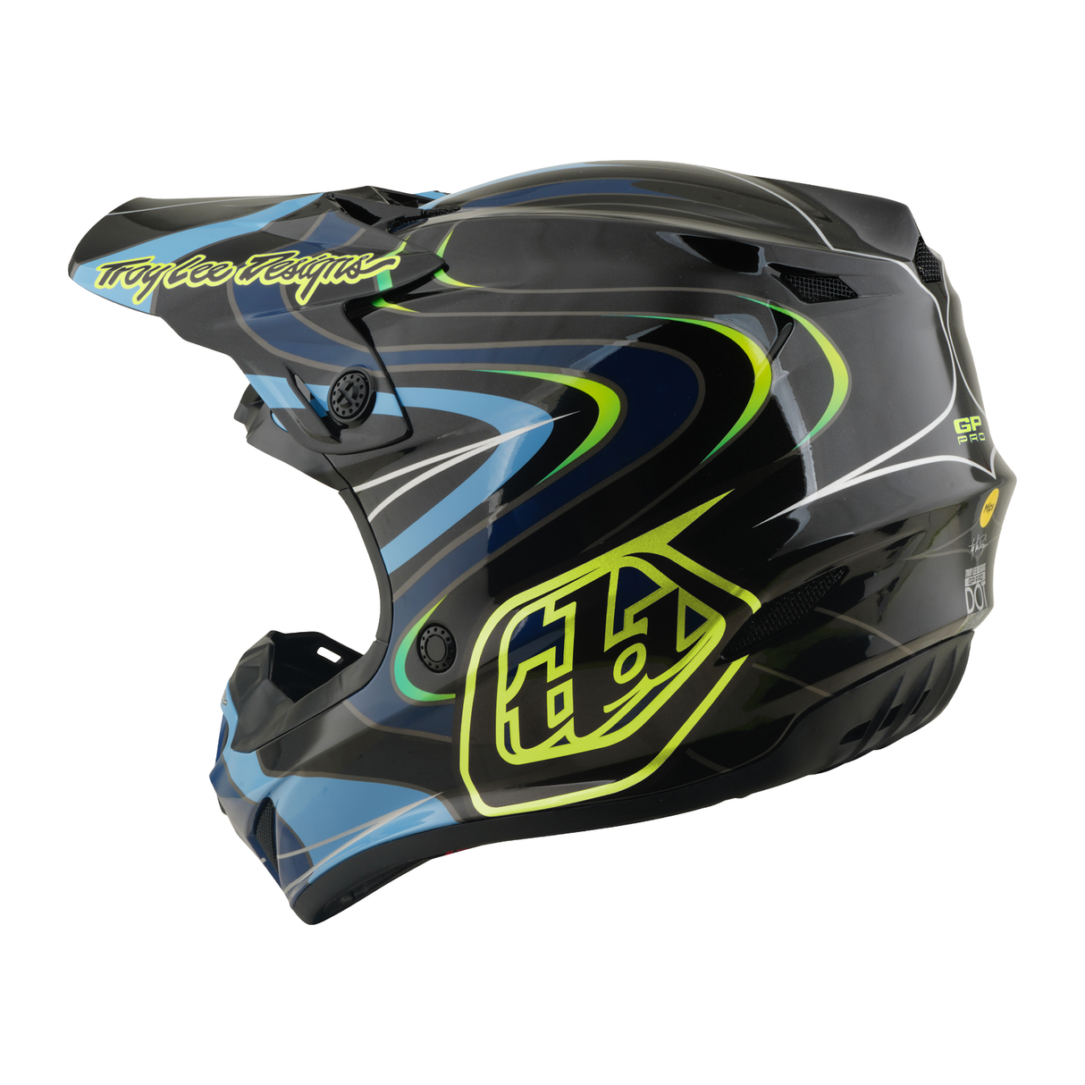 Youth GP PRO Helmet w/Mips Pulse - Black/Flo Yellow