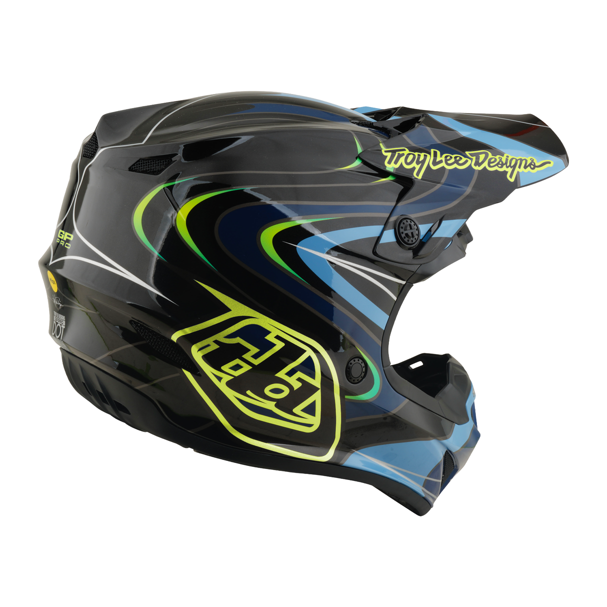 Youth GP PRO Helmet w/Mips Pulse - Black/Flo Yellow