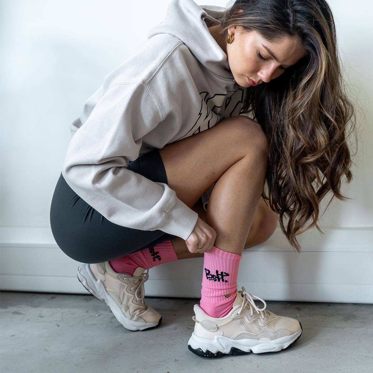 Pink Stuss Crew Sock