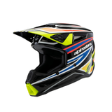 SM3 YOUTH WURX HELMET ECE06 - BLACK/YELLOW FL/BLUE/RED GL Alpinestars motocross kit