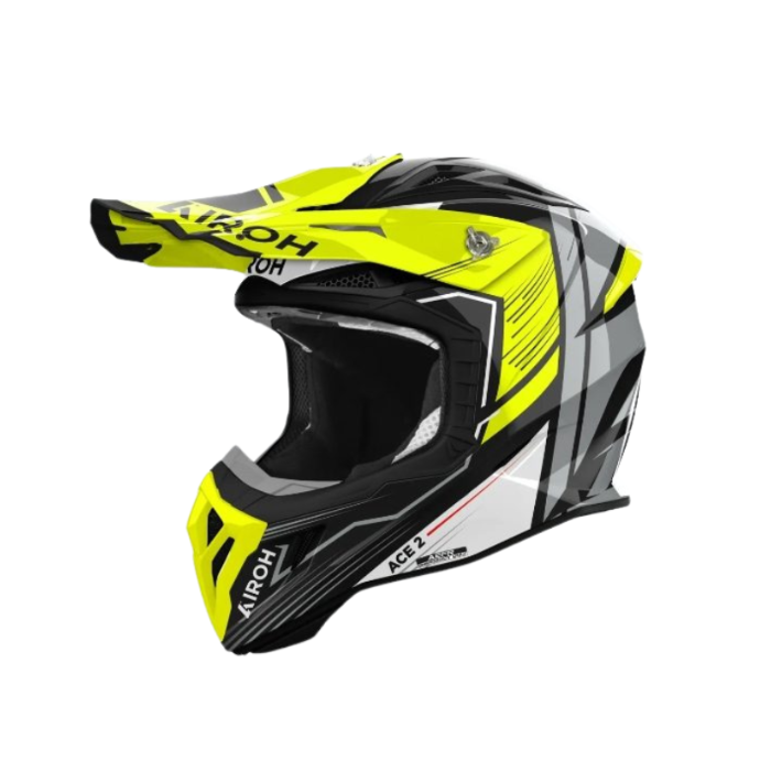 Airoh Aviator Ace 2 Engine Yellow Gloss MX Adult Helmet