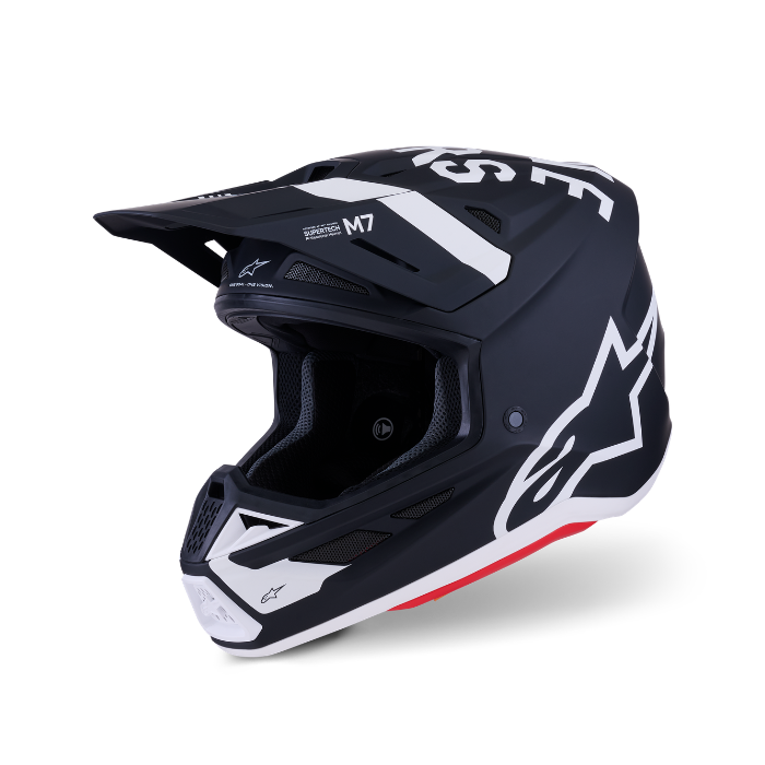 SM7 DASHER HELMET ECE06 - BLACK/WHITE/ Alpinestars motocross kit
