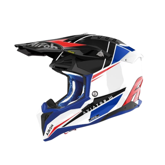 Aviator 3 Push Blue/Red Gloss MX Adult Helmet 22:06