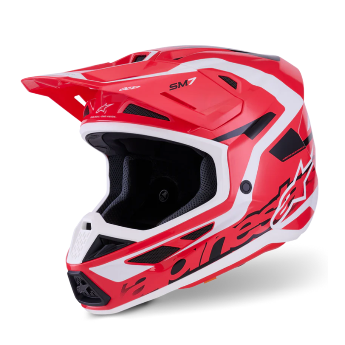 SM7 DEED HELMET ECE06 - RED BLACK/WHITE Alpinestars motocross kit