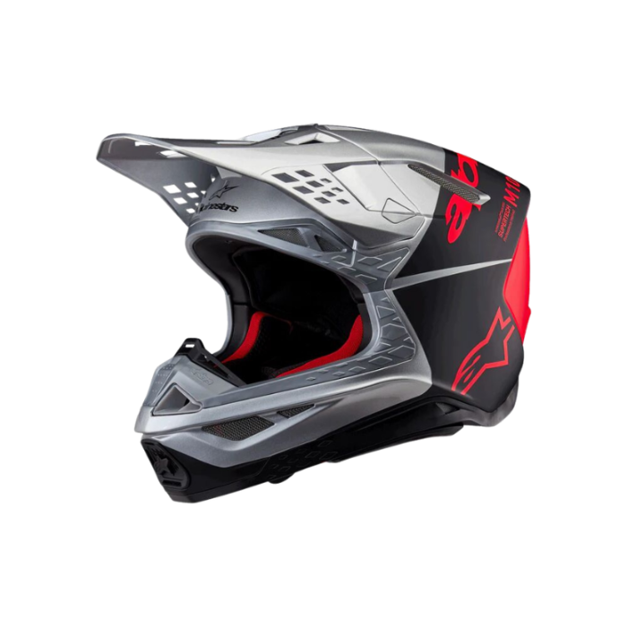 HELMET SM10 FLOOD SILVER/BLACK/ORANGE FLUO