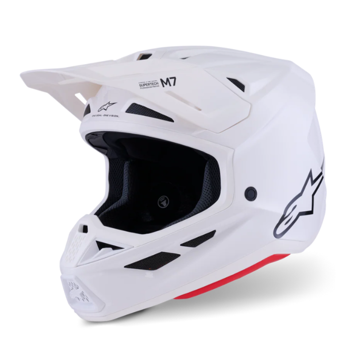 SM7 SOLID HELMET ECE06 - WHITE Alpinestars motocross kit