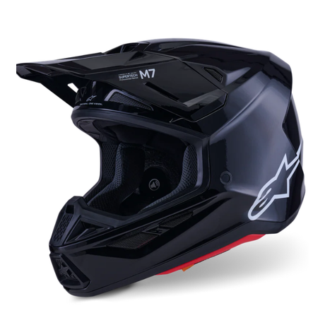 SM7 SOLID HELMET ECE06 - BLACK Alpinestars motocross kit