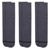 3 Pack Coal Crew Sock