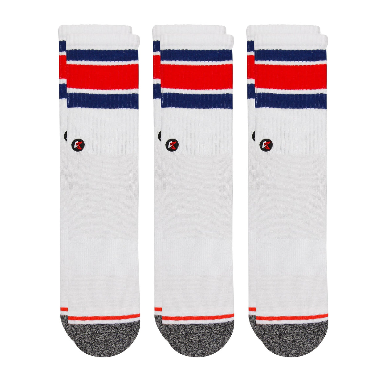 3 Pack RWB Crew Sock