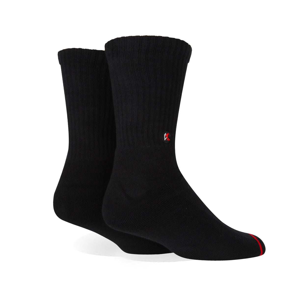 3 Pack Solid Black Crew Sock
