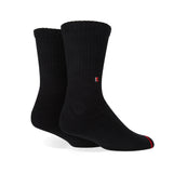 3 Pack Solid Black Crew Sock