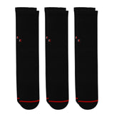 3 Pack Solid Black Crew Sock