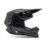 FOX V3 RS CARBON SOLID HELMET - BLACK