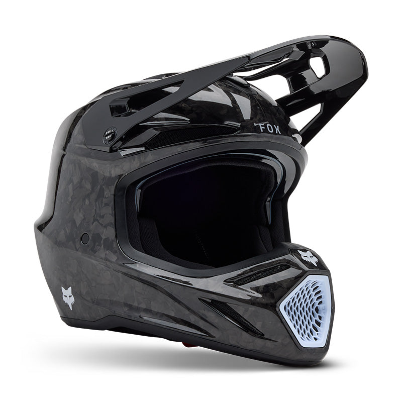 FOX V3 RS CARBON SOLID HELMET - BLACK